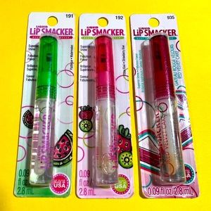 3 Bonne Bell Lip Smacker Liquid Gloss Strawberry Kiwi Watermelon Red Velvet Cake